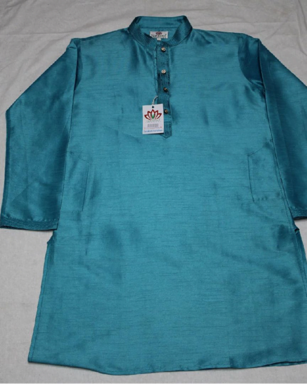 Banarasi Silk Ethnic Long Kurta - Image 4