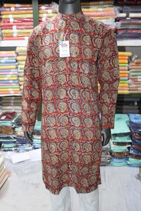 Kalamkari Print Ethnic Long Kurta - Image 11