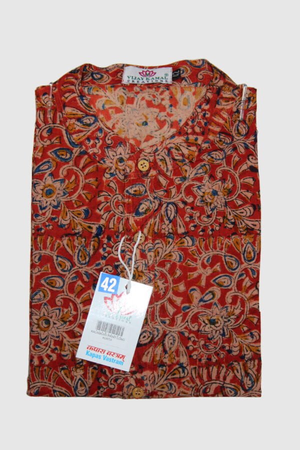Kalamkari Print Ethnic Long Kurta - Image 4