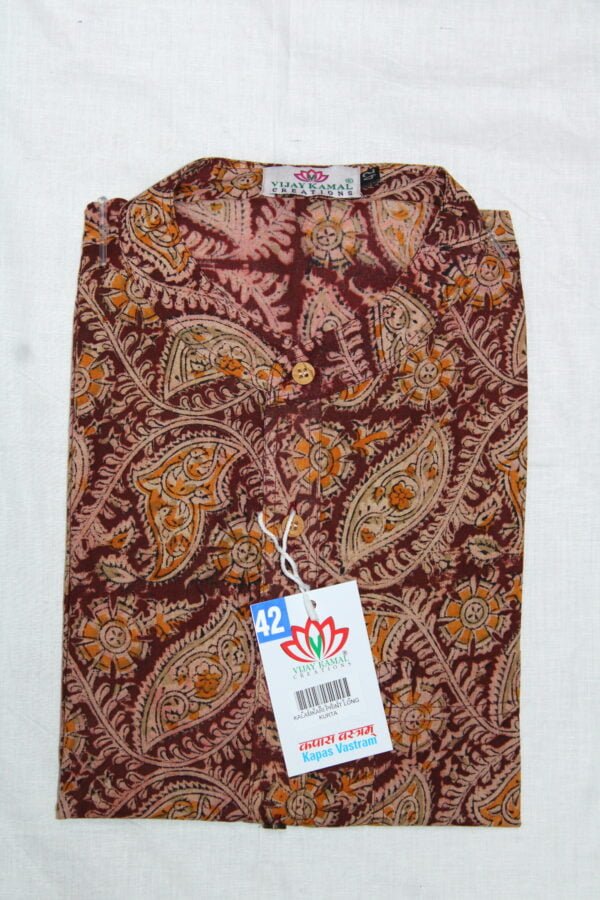 Kalamkari Print Ethnic Long Kurta - Image 3