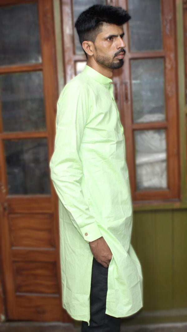 Cotton Plain Long Kurta - Image 3