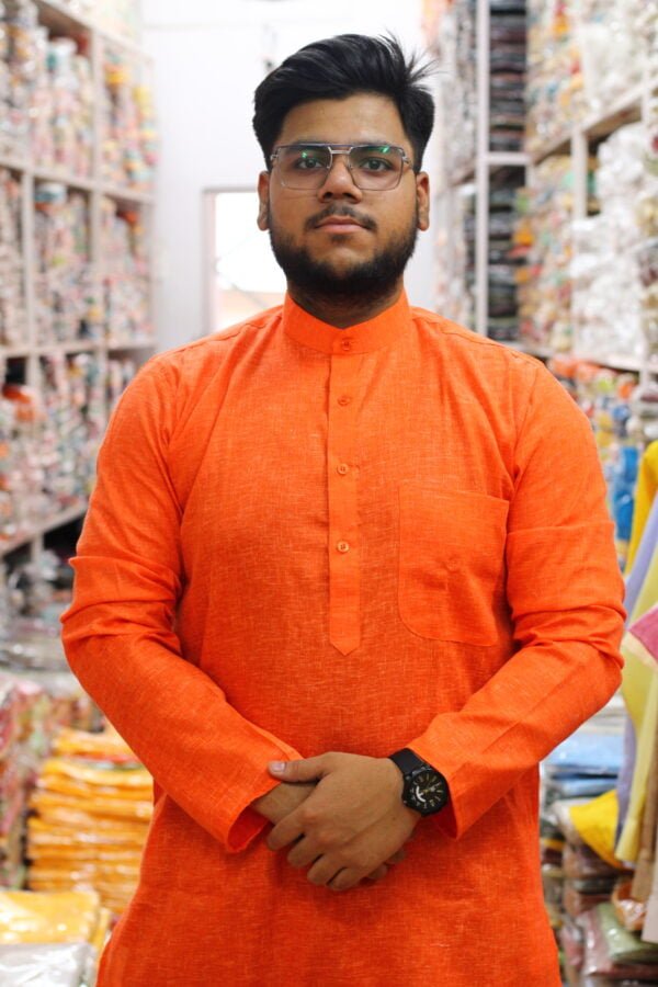 Jute Silk Long Kurta - Image 4