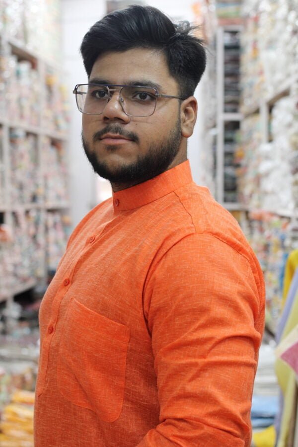 Jute Silk Long Kurta - Image 3
