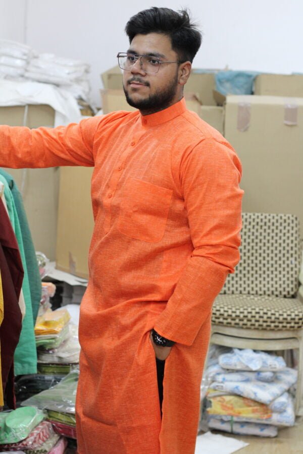 Jute Silk Long Kurta - Image 2