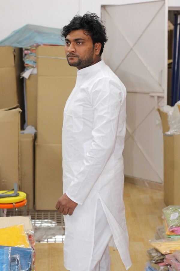 Golden Eye White Kurta Payjama Set - Image 3