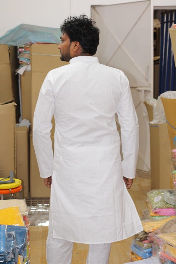 Golden Eye White Kurta Payjama Set - Image 2